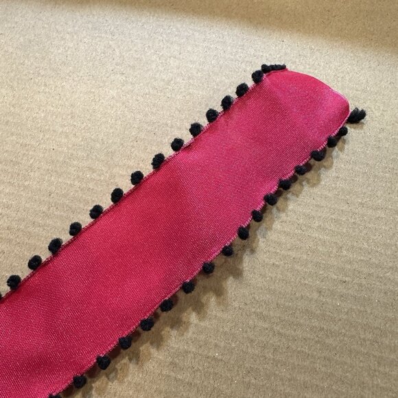 Pink Wired Ribbon Pom Pom Edge Lot of 7 Dia De Los Muertos 1 1/2" in x 14 ft - Picture 11 of 11